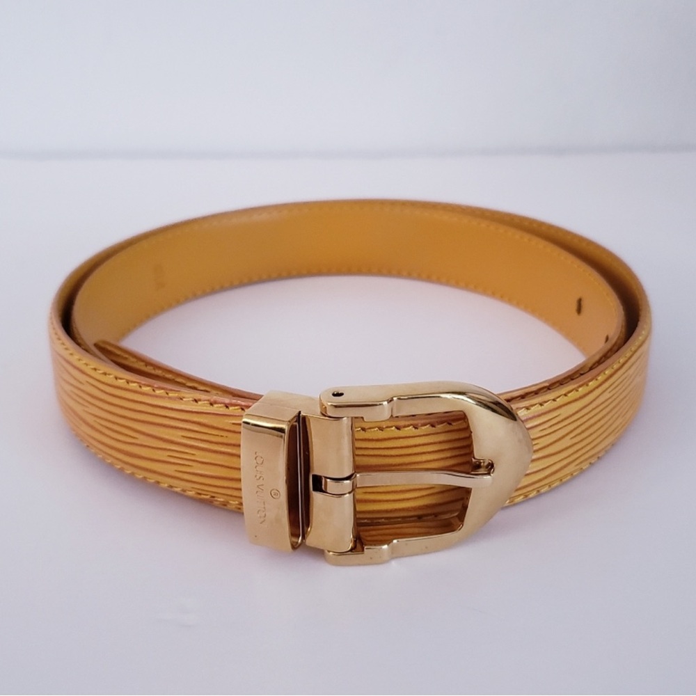 LOUIS VUITTON Yellow Epi Belt Size 110 or 44 in